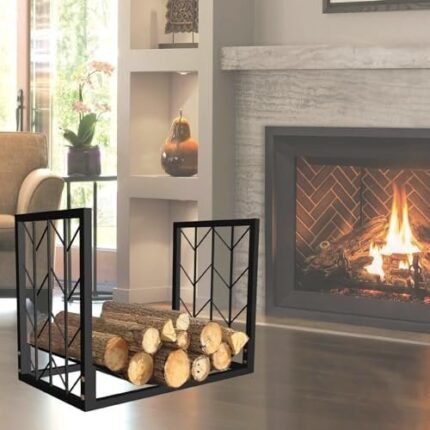 Iron Art Support pour bûches de bois de chauffage pour cheminées